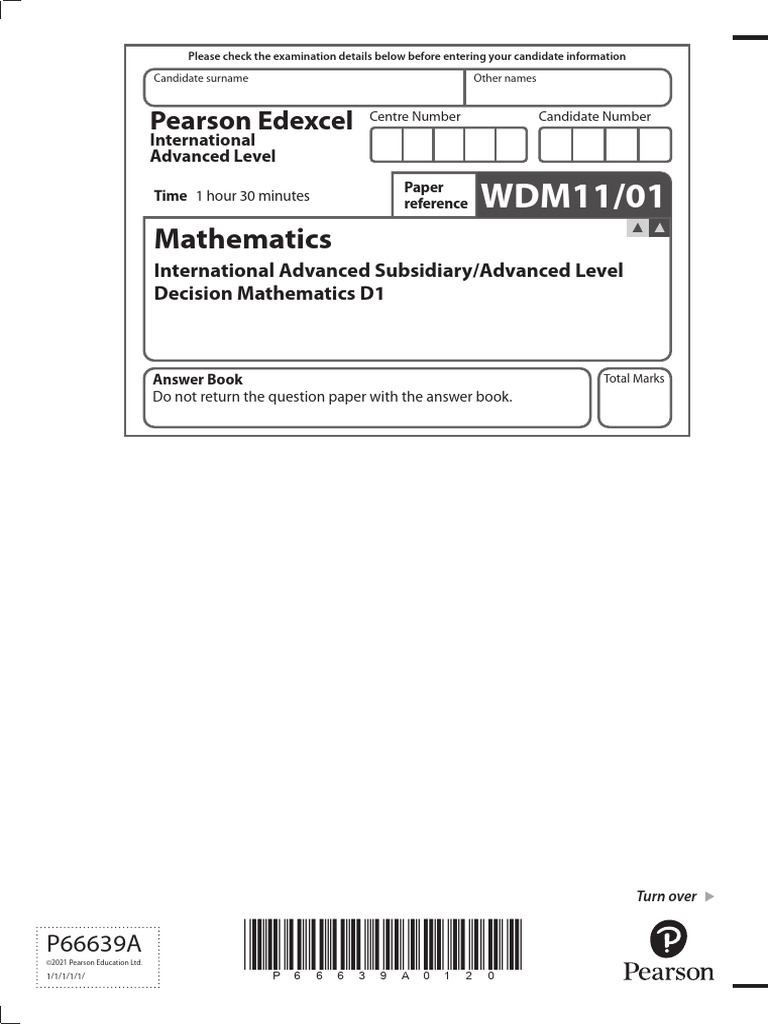 Decision Mathematics D1 Exam Paper | PDF | Student Assessment And ...