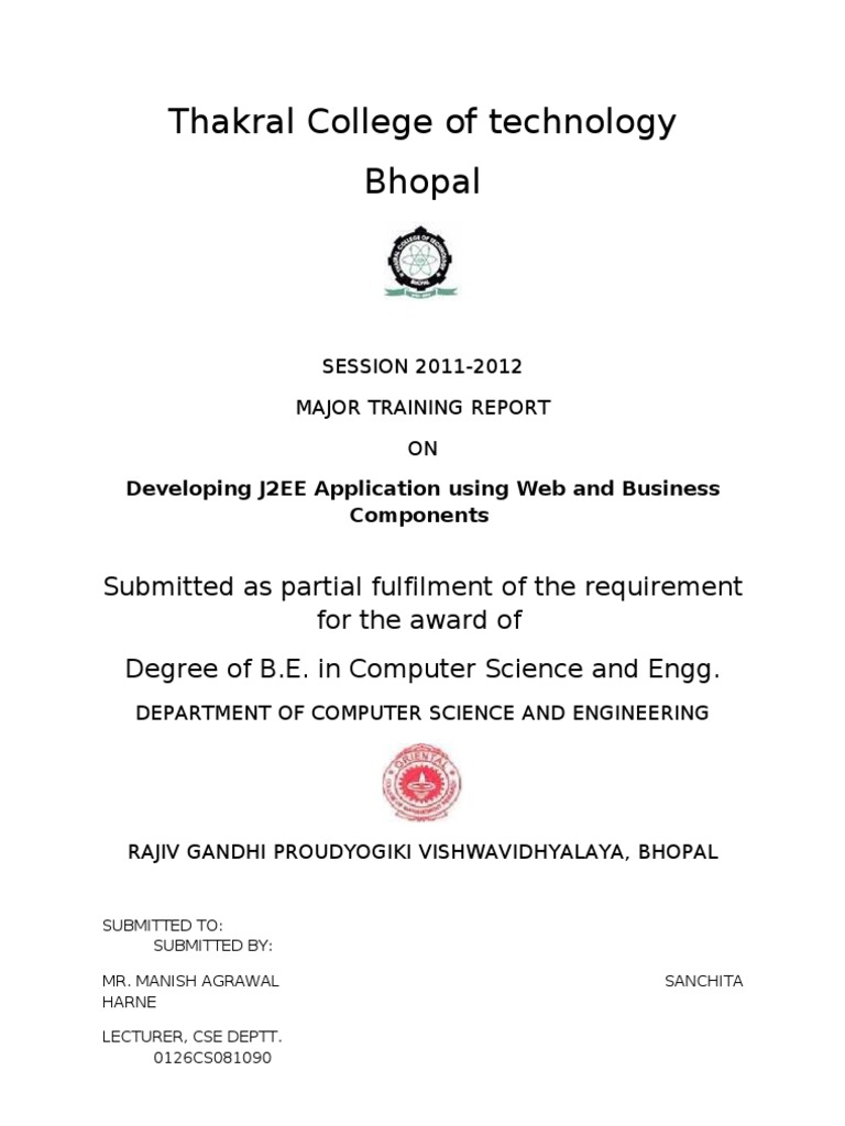 Industrial Training Report | PDF | Java Servlet | Java Platform