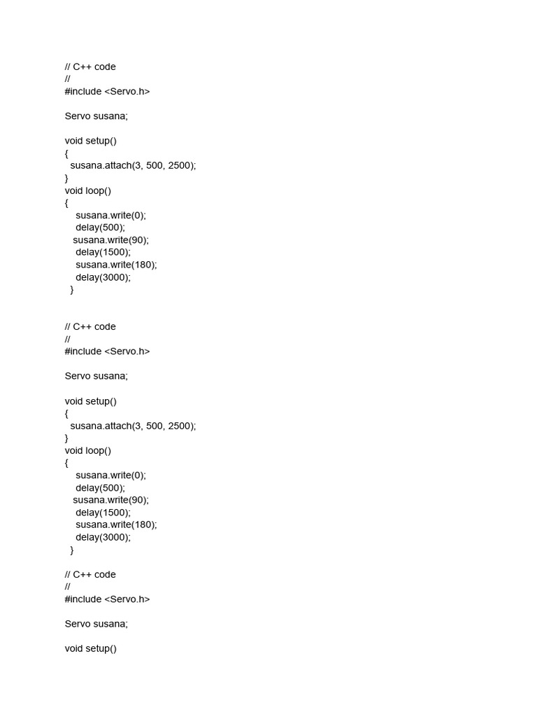 C++ Servo Control Example Code | PDF
