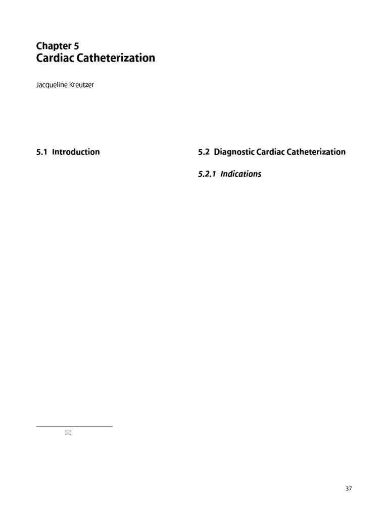 Chapter 5 Cardiac Catheterization | PDF | Congenital Heart Defect | Heart