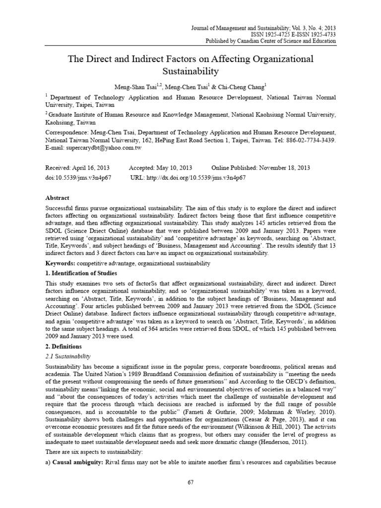 The Direct and Indirect Factors On Affecting Organ | PDF | Competitive ...