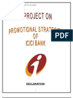 Declaration: Promotional Strategies of Icici Bank