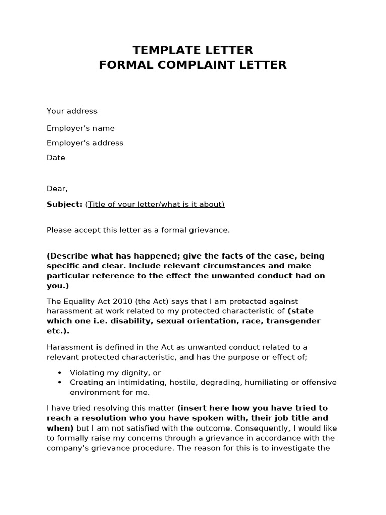 Formal Complaint Letter-#2z47mby-06-22-07 | PDF