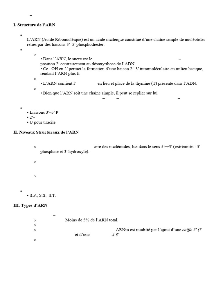Définition et Types d'ARN Ribosomique | PDF | Répertoire national des ...