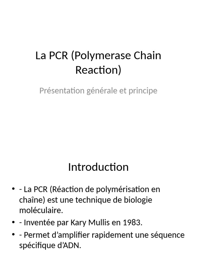 Présentation_PCR_Fr | PDF