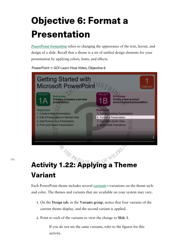 Objective 6 - Format A Presentation | PDF | Typefaces | Typography