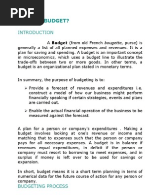 Budget