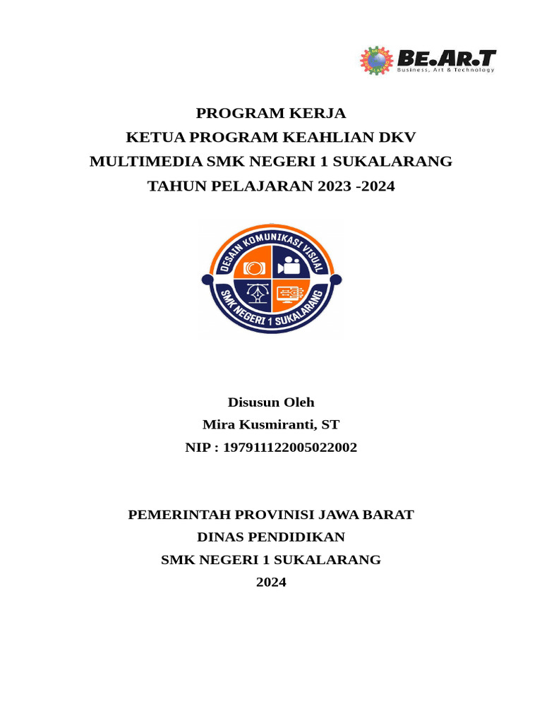 Program Kerja DKV Multimedia SMK 2023 | PDF