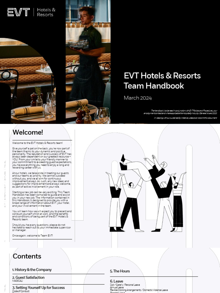 EVT Hotels & Resorts Team Handbook | PDF