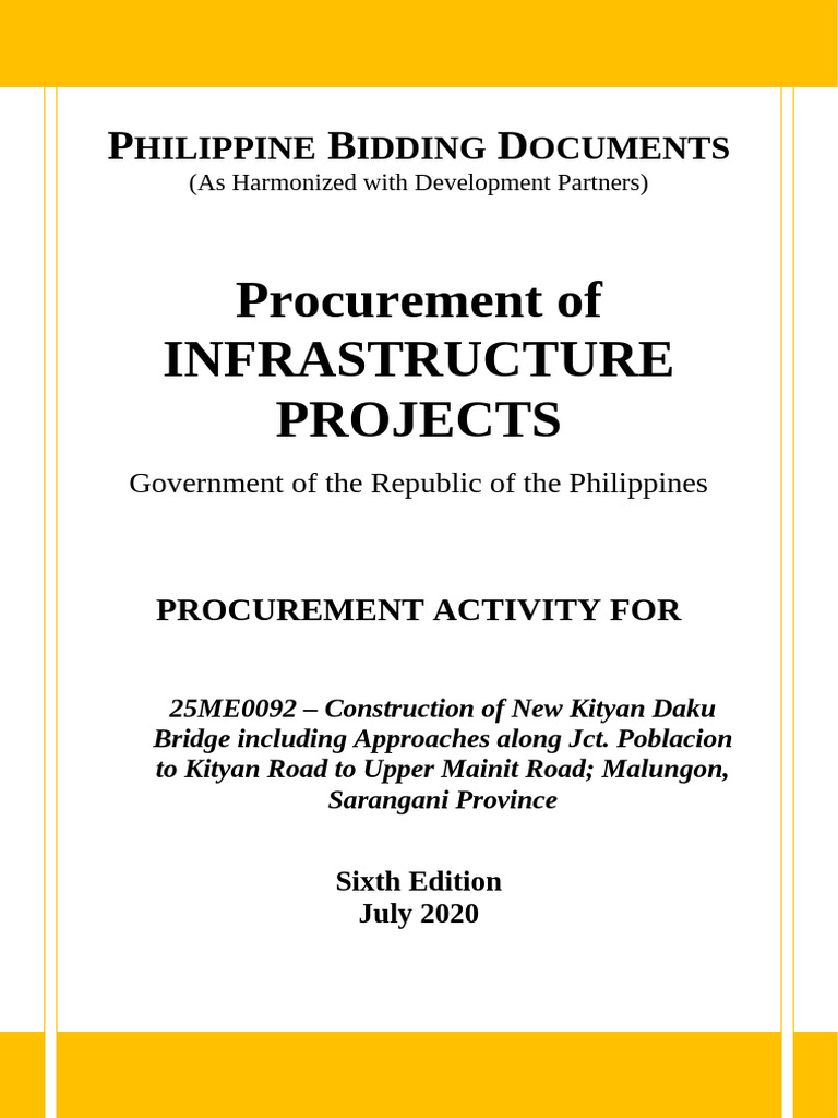 Philippine Bidding Documents for Infrastructure | PDF | Subcontractor ...