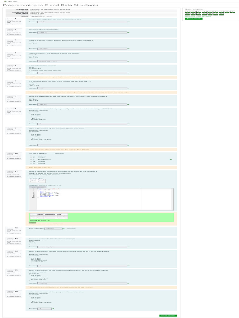 C Programming and Data Structures Guide | PDF | Pointer (Computer ...