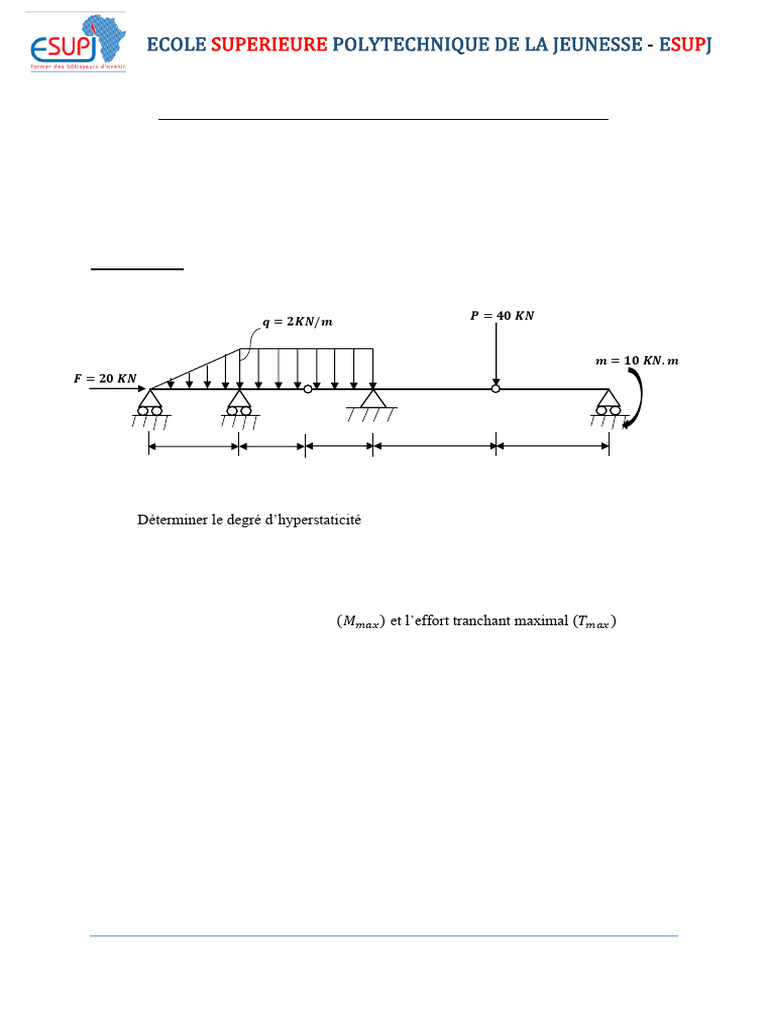 Projet RDM - ESUPJ BTP 1B | PDF