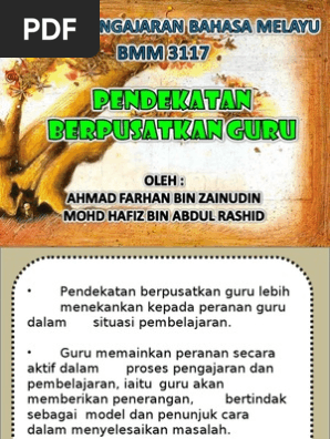 Pendekatan Berpusatkan Guru Pdf