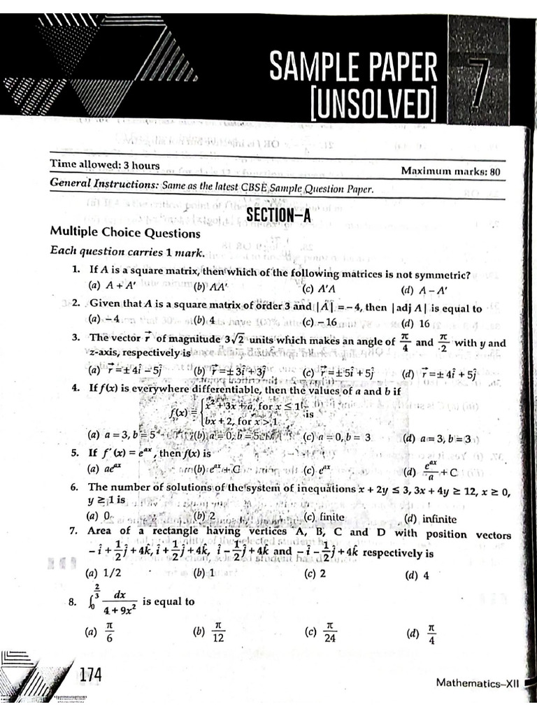 Sample Paper 7 | PDF