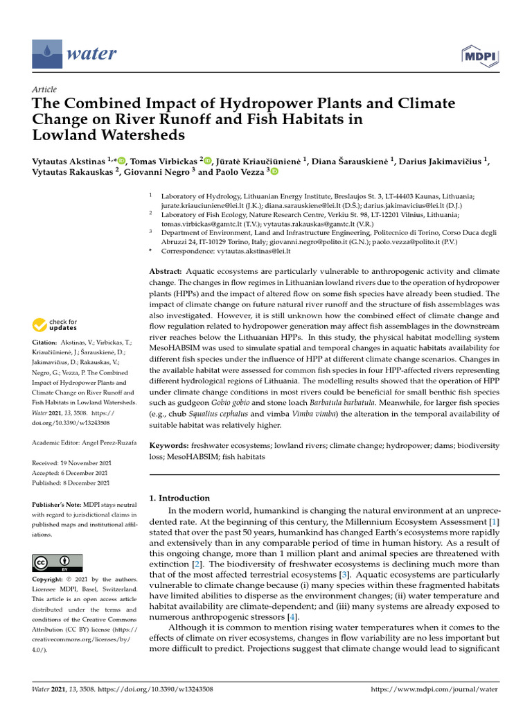 The Combined Impact of Hydropower Plants | PDF | River | Hydrology