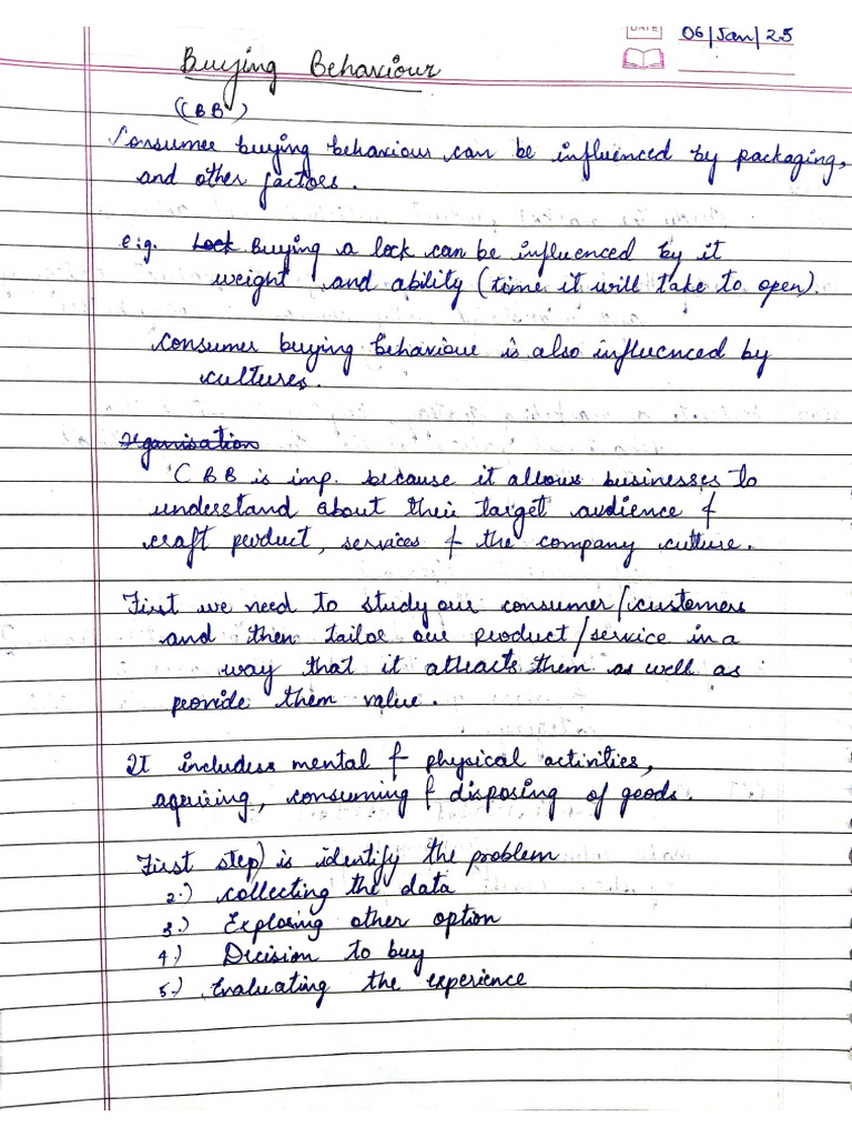 Buying Behaviour Notes (2nd Sem) | PDF