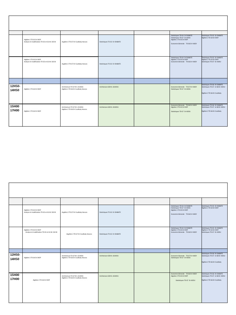 Emploi du temps Licence et Master 2024-2025 | PDF | Informatique ...