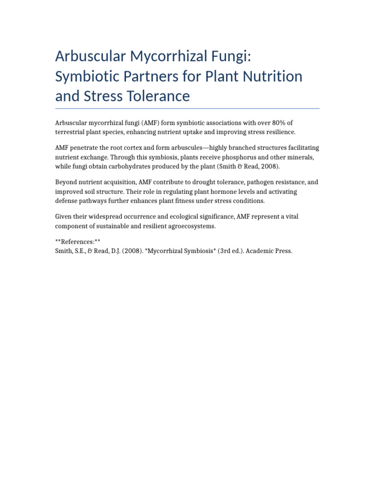 AMF To Plants | PDF