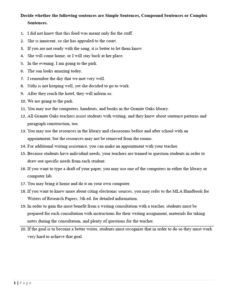 Sentence Structure Identification Guide | PDF