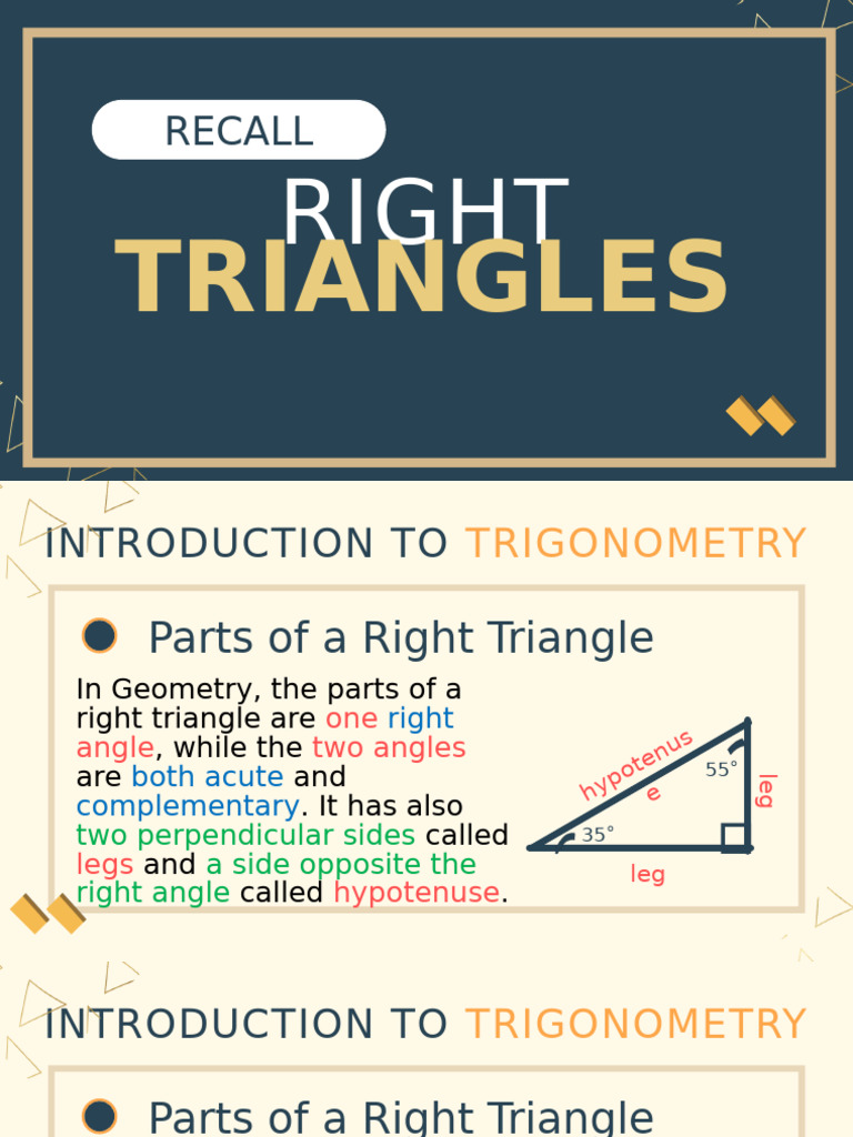 Understanding Right Triangles and Trigonometry | PDF | Trigonometric ...