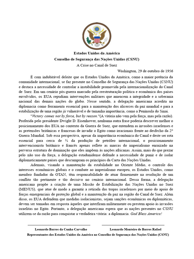 Dpo Eua - Csnu - Vii DGC | PDF | Os Estados Unidos | Conselho de ...