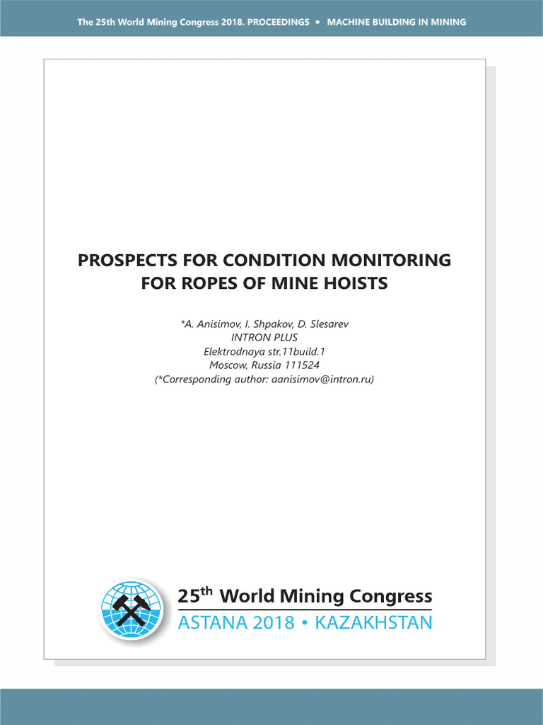 Automated Monitoring for Mine Hoist Ropes | PDF | Rope | Nondestructive ...