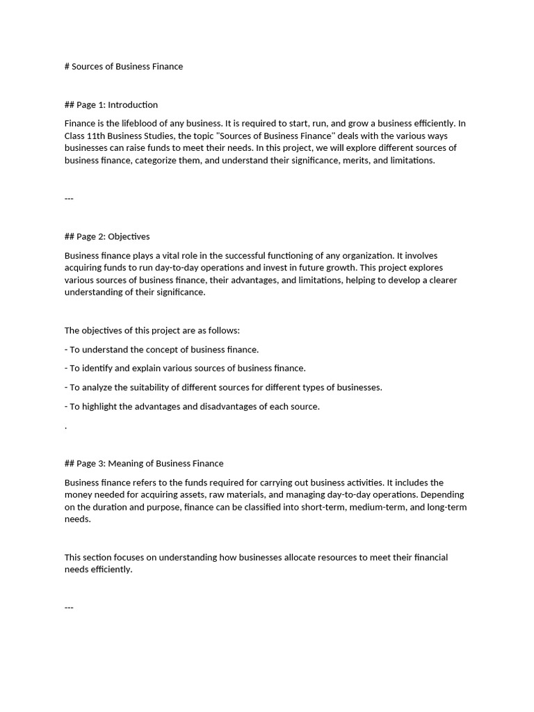 Sources of Business Finance | PDF | Loans | Interest