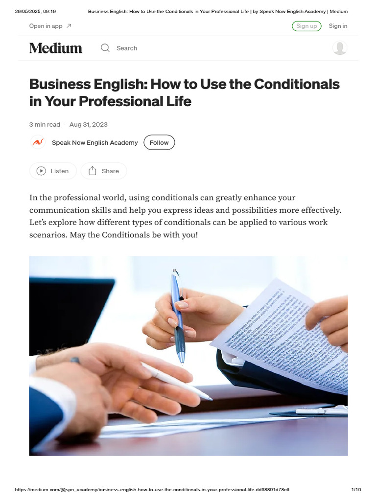 Business English - How To Use The Conditionals in Your Professional ...