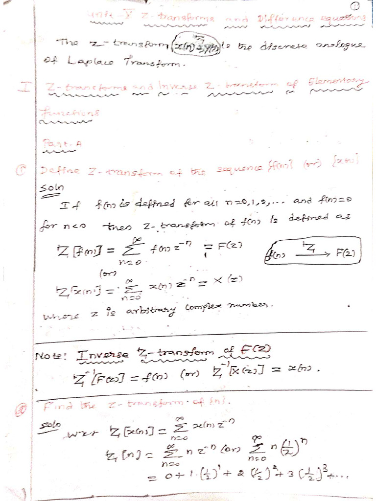 Unit 5 Z Transform Notes | PDF
