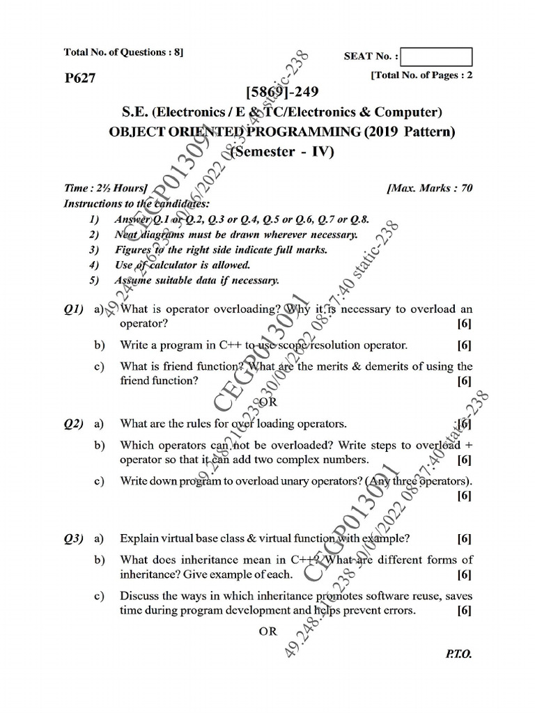 Object Oriented Programming Guide | PDF | Sampling (Signal Processing ...
