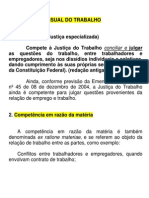 Competência Na Justiça Do Trabalho