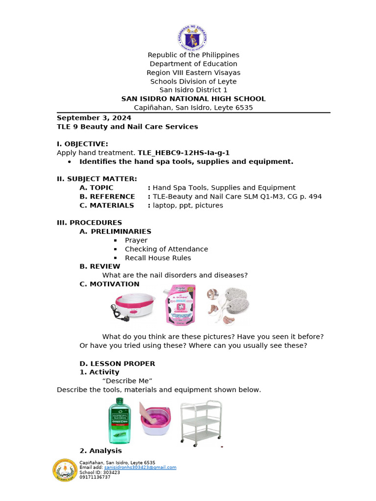 Hand Spa Tools and Supplies Guide | PDF