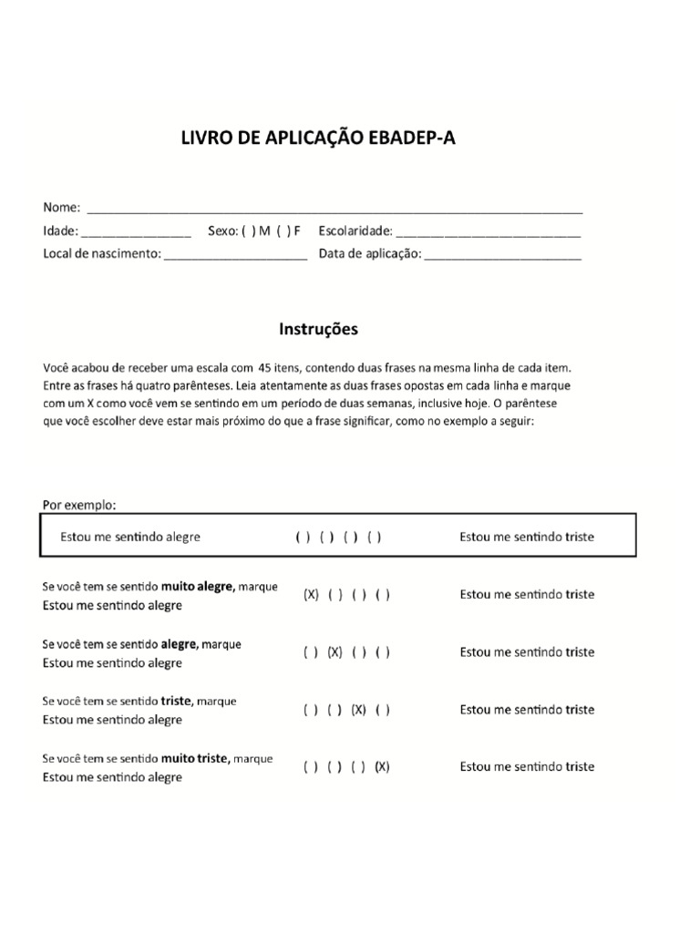 Validade da Escala Baptista de Depressão | PDF