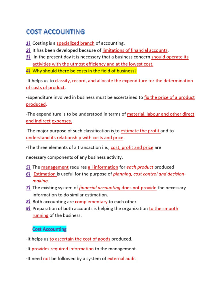 Understanding Cost Accounting Principles | PDF | Cost Accounting | Cost
