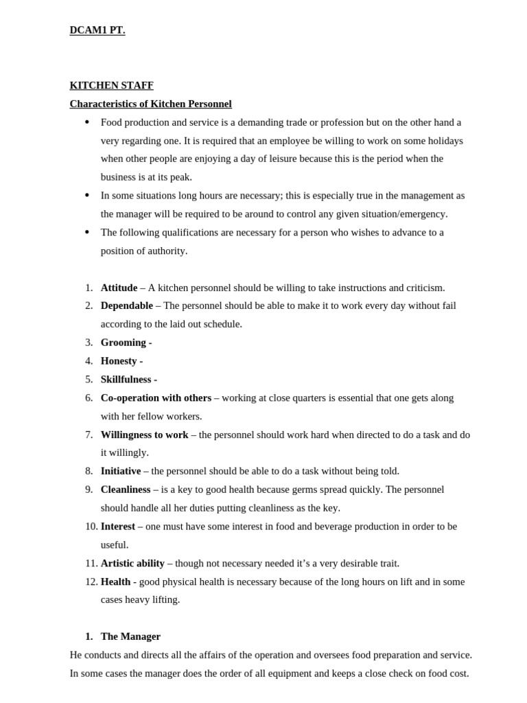 Dcam 1 Production Notes | PDF | Pressure Cooking | Cookware And Bakeware