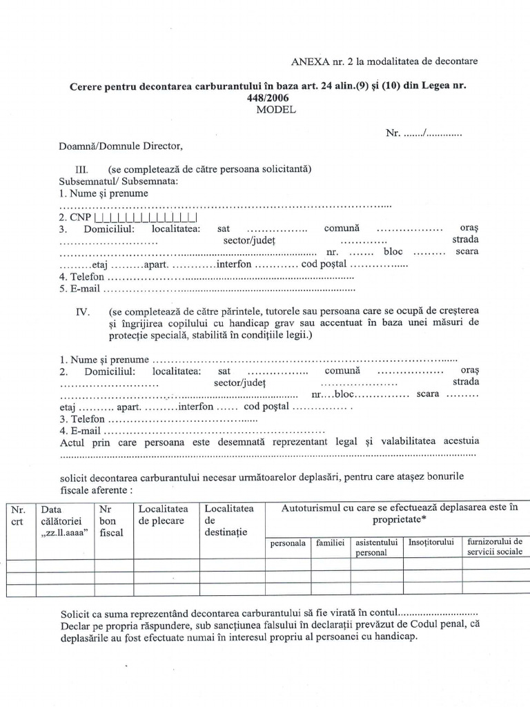 Declaratie Handicap | PDF