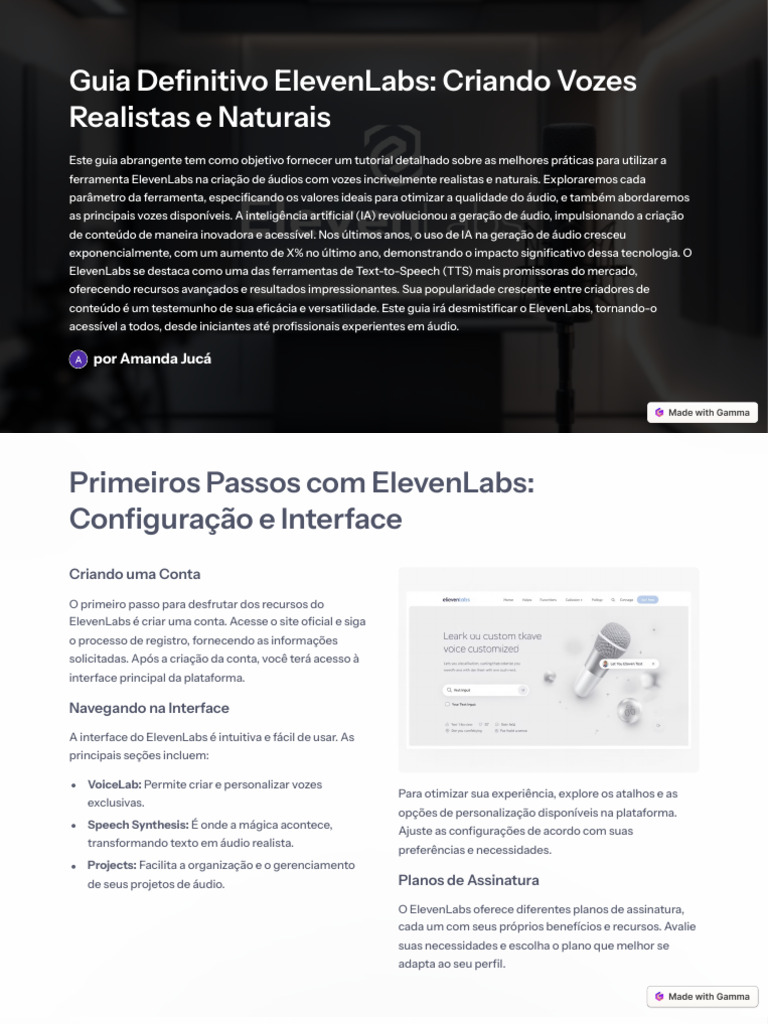 Guia Prático para ElevenLabs Josh | PDF | Linguagem de script | Som