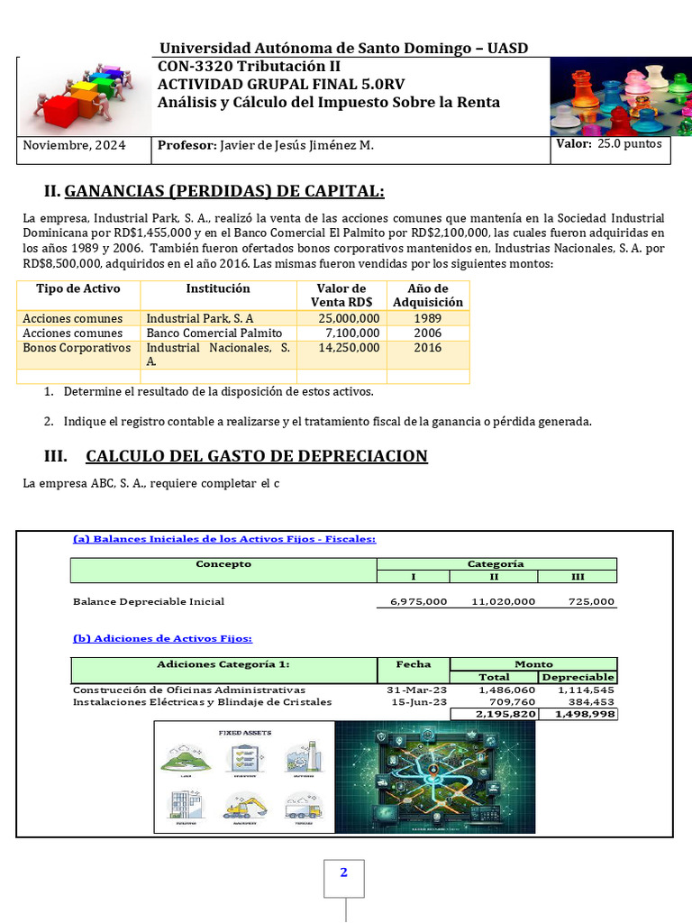 Análisis del Impuesto Sobre la Renta UASD | PDF | Depreciación ...
