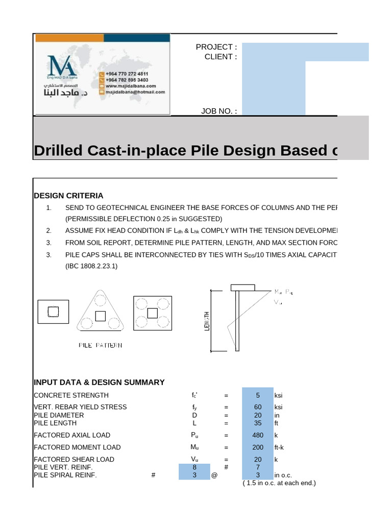 Pile Design Summary ACI 318-19 | PDF | Deep Foundation | Geotechnical ...
