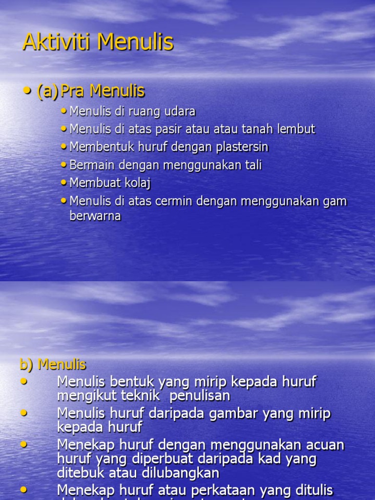 Aktiviti Menulis Pdf