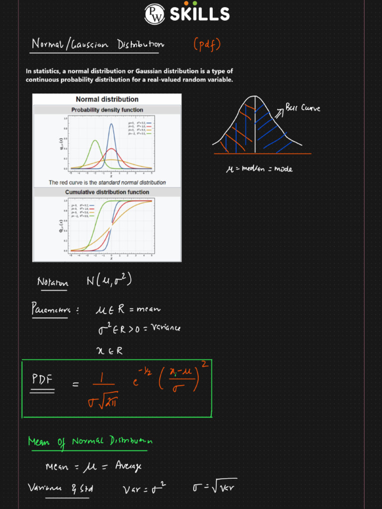7.0-Normal or Gaussian Distribution | PDF