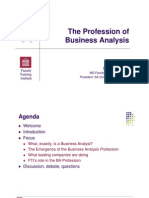 The Profession of Business Analysis