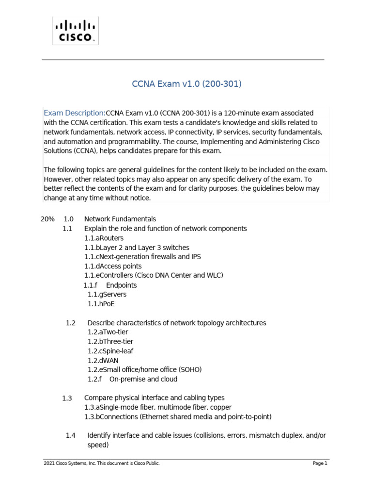 Ccna Content | PDF | Cisco Certifications | Ip Address