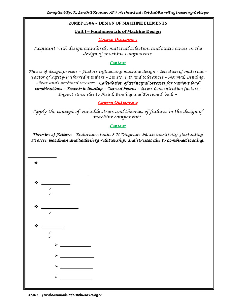 Fundamentals of Machine Design Guide | PDF | Bending | Stress (Mechanics)