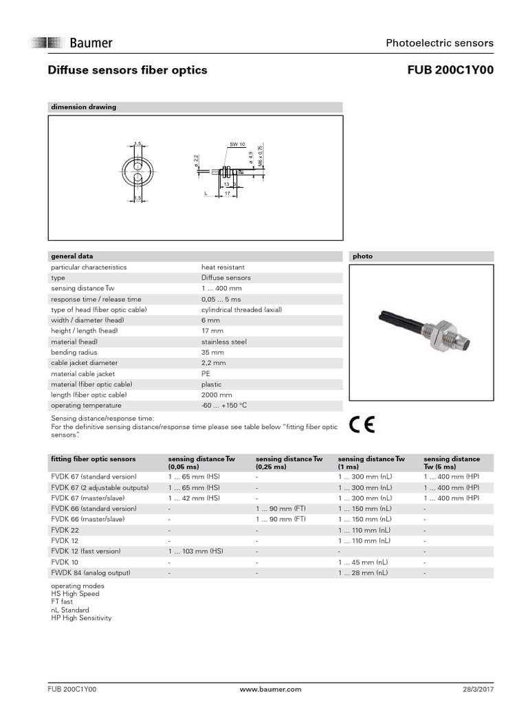 Diffuse Fiber Optic Sensors Overview | PDF | Optical Fiber | Sensor