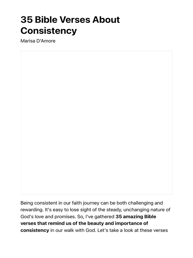 35 Bible Verses on Consistency | PDF | Jesus | Assurance (Theology)