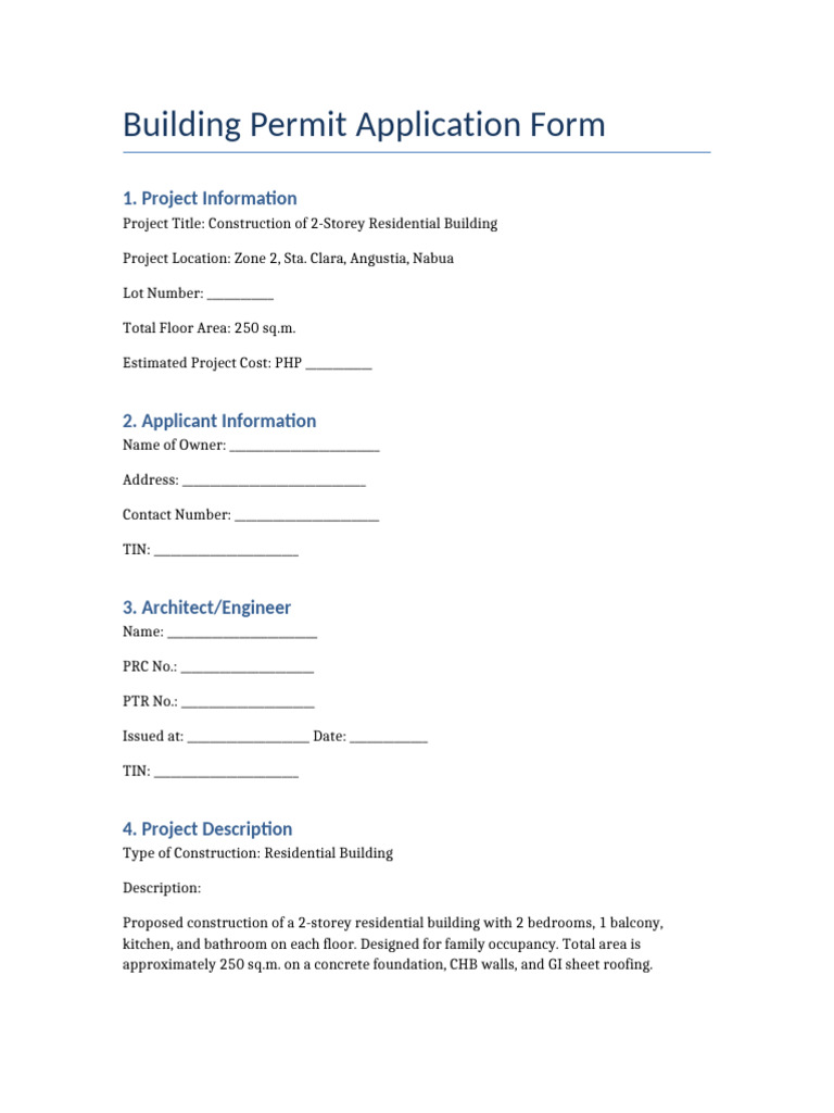Building Permit Application Nabua | PDF