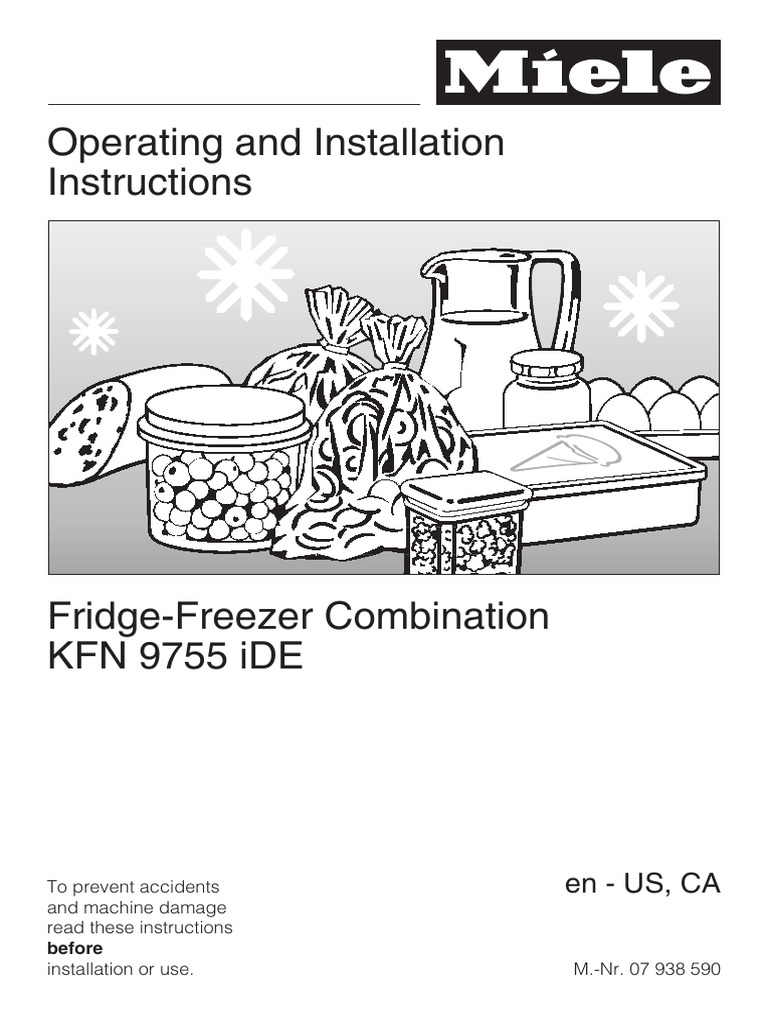 KFN 9755 iDE Fridge-Freezer Manual | PDF | Refrigerator