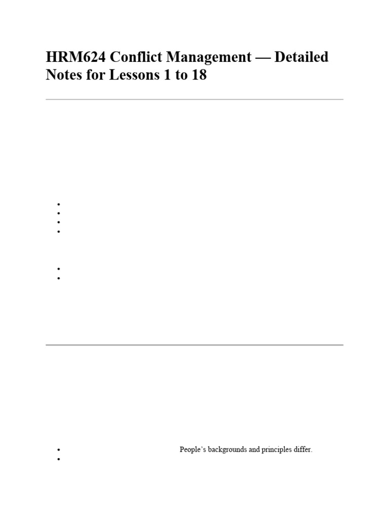 HRM624 Conflict Management | PDF | Mediation | Negotiation
