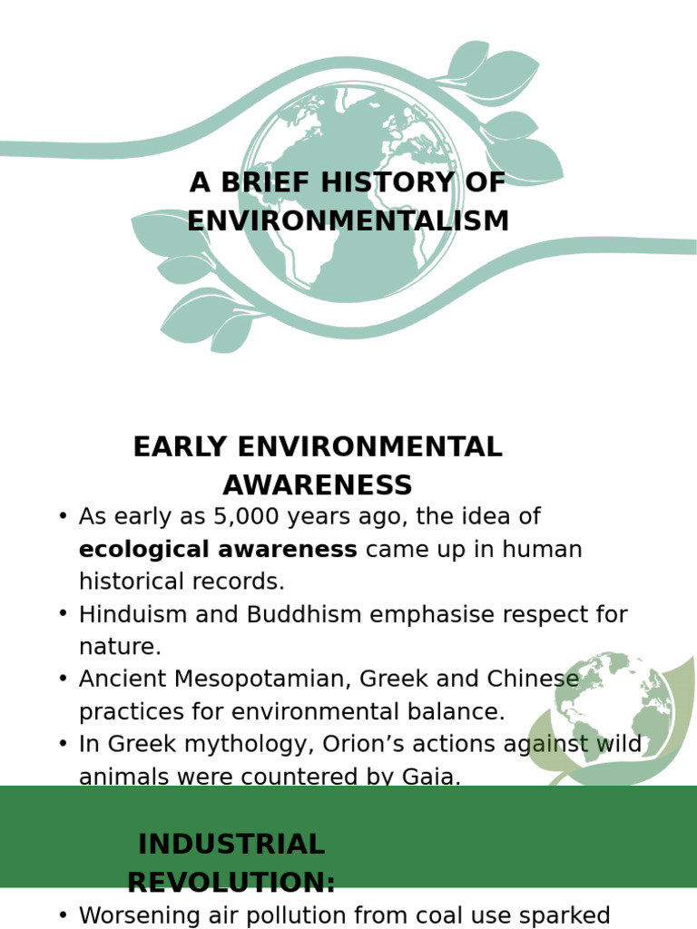 History of Environmentalism Overview | PDF | Environmentalism ...